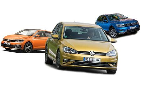 VW Golf Polo Tiguan Collage Zulassung 2019 Bilanz