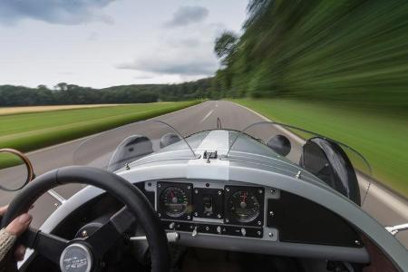 Morgan 3 Wheeler, Fahrersicht