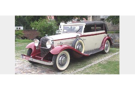 Rudolf Vollnhals und Werner Zimmermann auf Horch 480: 5,0-Liter-Reihenachtzylinder, 100 PS, Baujahr 1932, August-Horch-Museum.