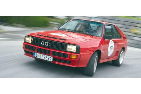 Team Freie Presse Chemnitz auf Audi Sport Quattro: 2,2-Liter-Reihenfünfzylinder, 306 PS, Baujahr 1984.