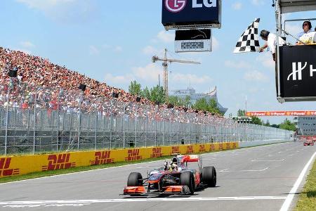 GP Kanada 2010 Hamilton Zieldurchfahrt