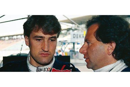 1992 drehten Klaus Ludwig (rechts im Bild) und Bernd Schneider für AMG-Mercedes bei der DTM ihre Runden um den Hockenheimring.