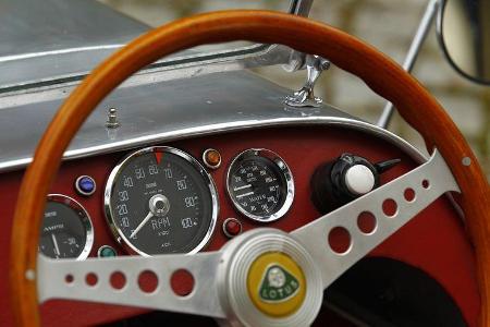 Lotus Seven S1, Lenkrad, Detail