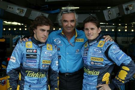 Fernando Alonso - Flavio Briatore - Giancarlo Fisichella - Renault