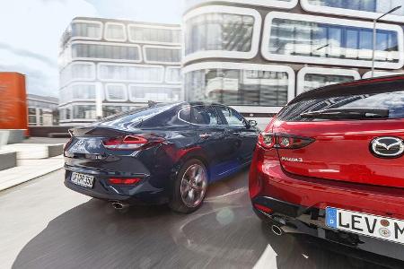 Hyundai i30 Fastback 1.4 T-GDI, Mazda 3 G 2.0, Exterieur