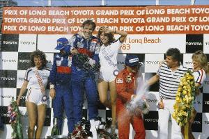 John Watson - McLaren - Niki Lauda - McLaren - Rene Arnoux - Ferrari - GP USA-West 1983