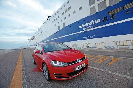 VW Golf 2.0 TDI Highline, Frontansicht, Fähre