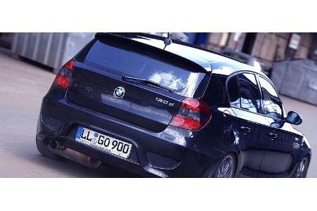 Der Dörr-BMW 120d liegt sehr tief, aber eben nicht zu tief.