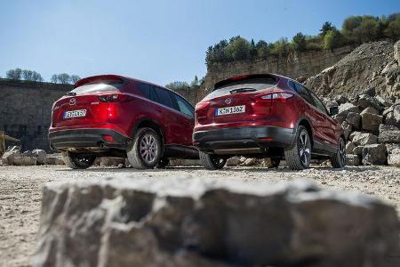 Mazda CX-5, Nissan Qashqai, Heckansicht