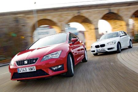 BMW 114i, Seat León 1.4 TSI, Kurvenfahrt