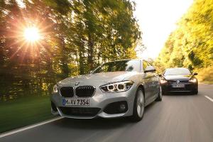 BMW 125i, VW Golf GTI, Frontansicht