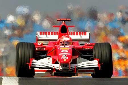 ... noch auf der neuen Strecke von Istanbul sieht der siebenmalige Champion Land.