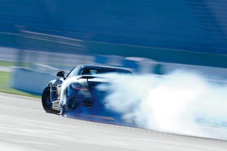 Mercedes SLS AMG Black Series, Heckansicht, Driften