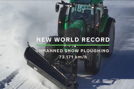 Nokian Valtra Traktor Weltrekord Schneeräumen