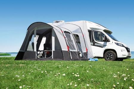 Der Zelthersteller DWT bietet seine Vorzelte Patron Air HQ und Space Air HQ zur kommenden Saison in zusätzlichen Größenoptio...