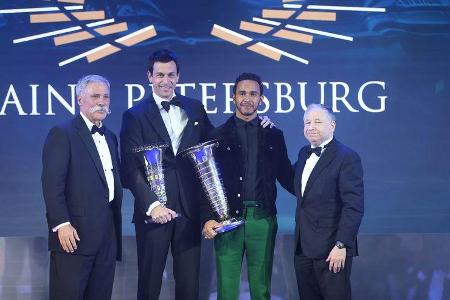 Chase Carey - Toto Wolff - Lewis Hamilton - Jean Todt - FIA - Preisverleihung - St. Petersburg