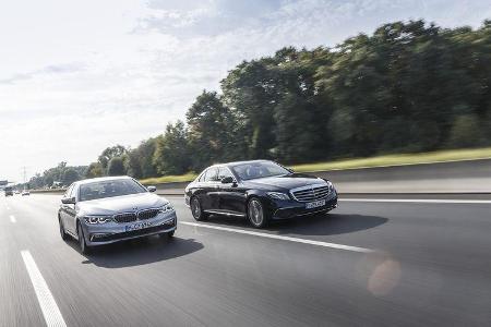 BMW 520d, Mercedes E 220 d, Exterieur Front