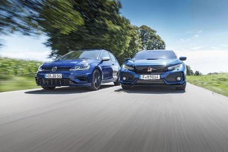 Honda Civic Type R, VW Golf R 2.0 TSI 4 Motion, Exterieur Front