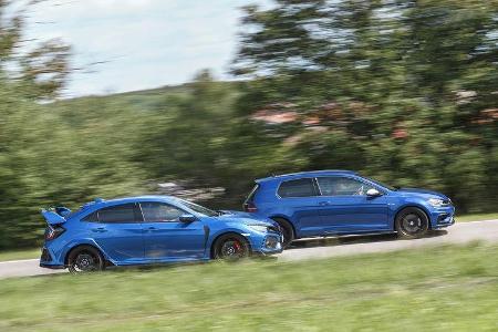 Honda Civic Type R, VW Golf R 2.0 TSI 4 Motion, Exterieur Seite