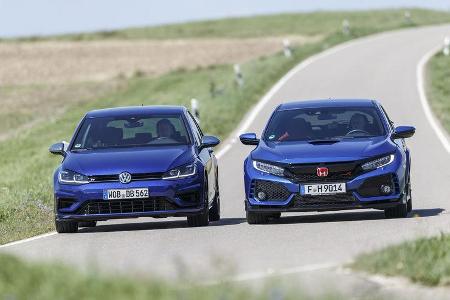 Honda Civic Type R, VW Golf R 2.0 TSI 4 Motion, Exterieur Front