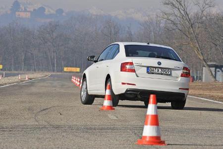 Skoda Octavia 2.0 TDI, Heckansicht, Slalom