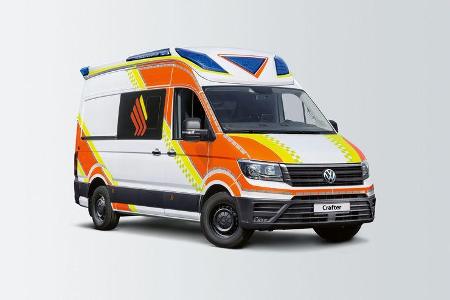 VW Crafter, T6 und Tiguan Feuerwehr / Notarzt Einsatzfahrzeuge auf der Messe Rettmobil 2018