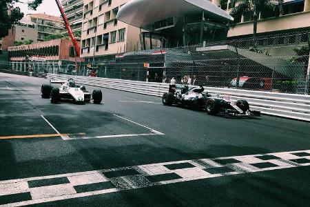 Keke Rosberg & Nico Rosberg - Williams FW08 & Mercedes W07 - Showrun - GP Monaco 2018
