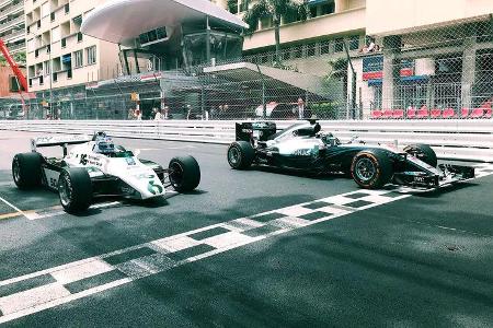 Keke Rosberg & Nico Rosberg - Williams FW08 & Mercedes W07 - Showrun - GP Monaco 2018