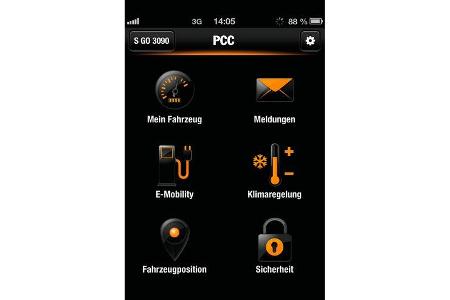 Porsche Panamera S E-Hybrid, App, Temperatur