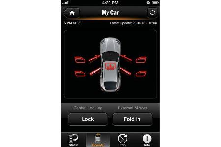 Porsche Panamera S E-Hybrid, App, Abschließen