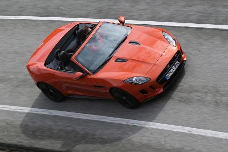 Jaguar F-Type S, Frontansicht, von oben