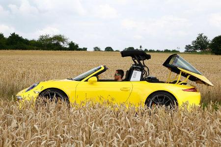 Porsche Targa 4S, Verdeck öffnet, Targadach
