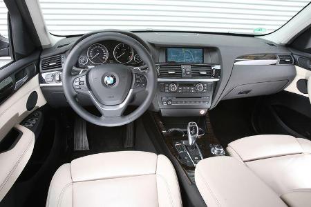 BMW X3 x-Drive 35d, Cockpit, Interieur, Lenkrad