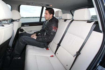 BMW X3 x-Drive 35d, Rückbank, Beinfreiheit