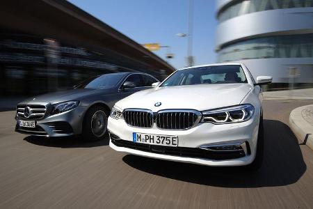 BMW 530e iPerformance Luxury Line, Mercedes E 350 e Avantgarde, Exterieur