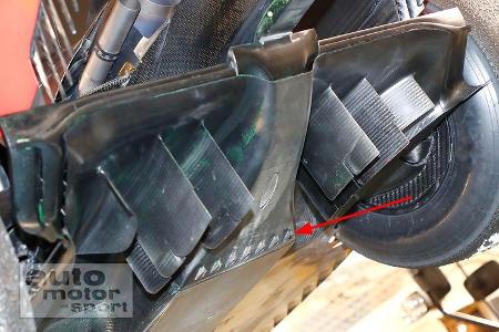 Auch der Diffusor gehört zu den sensiblen Elementen eines F1-Autos, das kein Ingenieure gerne zeigt. Neben den separaten Luf...