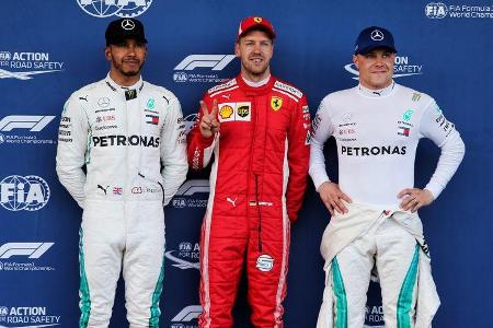 Sebastian Vettel - Ferrari - Lewis Hamilton - Valtteri Bottas - Mercedes - Formel 1 - GP Aserbaidschan - 28. April 2018