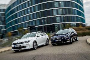 Kia Optima Sportswagon Plug-in-Hybrid, VW Passat Variant GTE, Exterieur