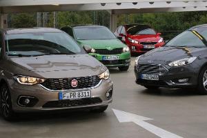 Fiat Tipo 1.4 T-Jet, Ford Focus 1.0 Ecoboost, Kia Cee'd 1.0 T-GDI, Skoda Rapid Spaceback 1.4 TSI