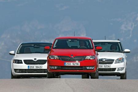 Fabia Combi 1.2 TSI, Octavia 1.2 TSI, Rapid SB 1.2 TSI, Frontansicht