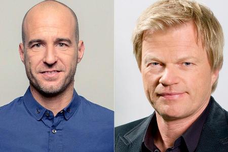Mehmet Scholl (li.) ist ARD-Experte, Oliver Kahn analysiert beim ZDF