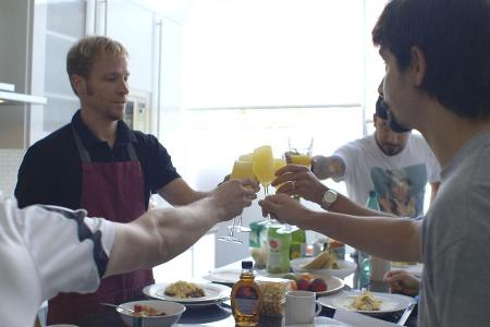 Die Backstreet Boys beim gemeinsamen Essen