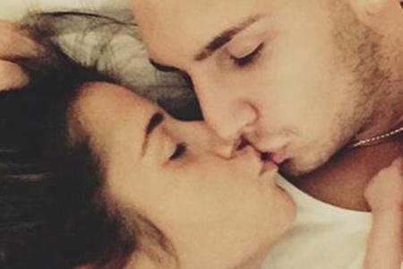 Sarah Engels und Pietro Lombardi und das Ämrchen ihres neugeborenen Sohnes Alessio