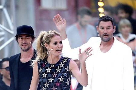 Übernehmen wieder den Juroren-Part: Thomas Hayo (l.), Heidi Klum und Michael Michalsky