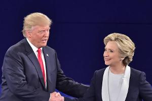 Donald Trump und Hillary Clinton während des TV-Duells