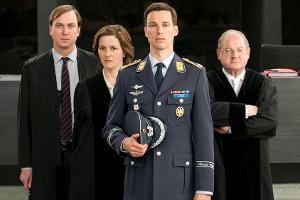 Der "Terror - Ihr Urteil"-Cast: Lars Eidinger, Martina Gedeck, Florian David Fitz und Burghart Klaußner (v.l.n.r.)