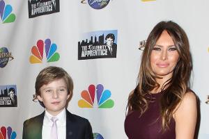 Melania Trump mit ihrem Sohn Barron