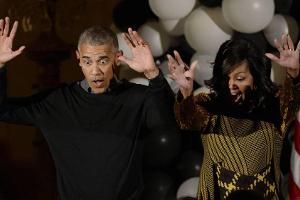 Michelle und Barack Obama bei ihrer "Thriller"-Performance