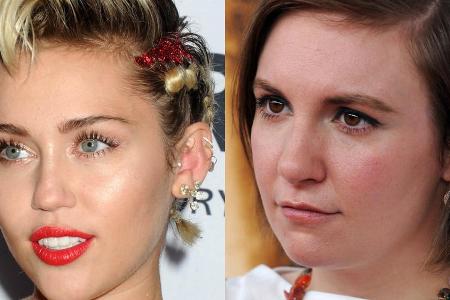 Miley Cyrus (l.) und Lena Dunham waren sich vor der Wahl einig: Sie wollten auswandern, falls Trump Präsident wird