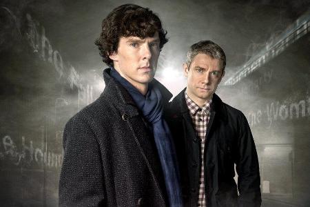 Benedict Cumberbatch (li.) und Martin Freeman als Sherlock Holmes und Dr. John Watson in 
